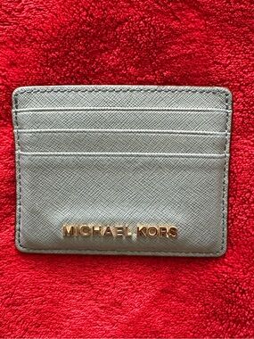 Michael Kors Leather and Signature Logo Card Case with ID Window